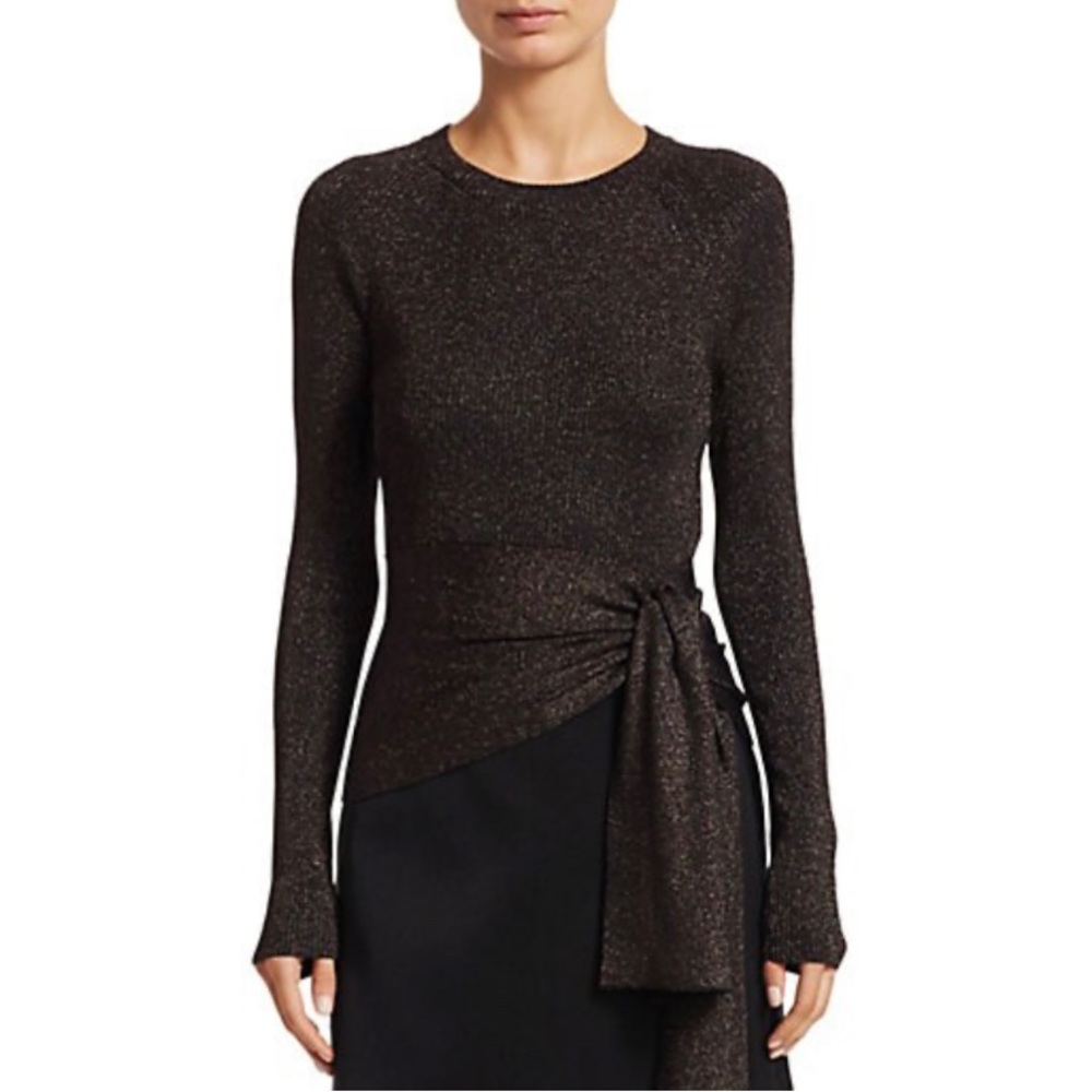 3.1 Phillip Lim Lurex Knit Side Tie Sweater